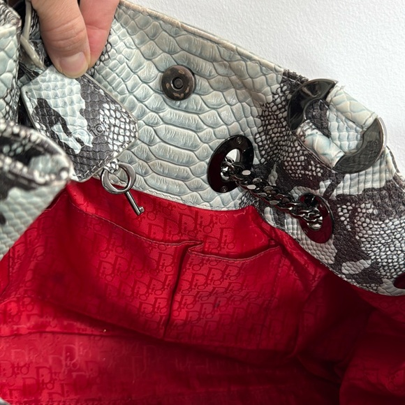 CHRISTIAN DIOR Python + Metal Shoulder Bag - Picture 12 of 12
